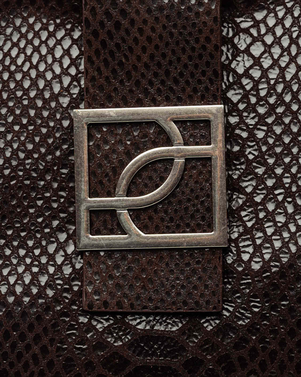 Bolso Signature en cuero gamuza anaconda