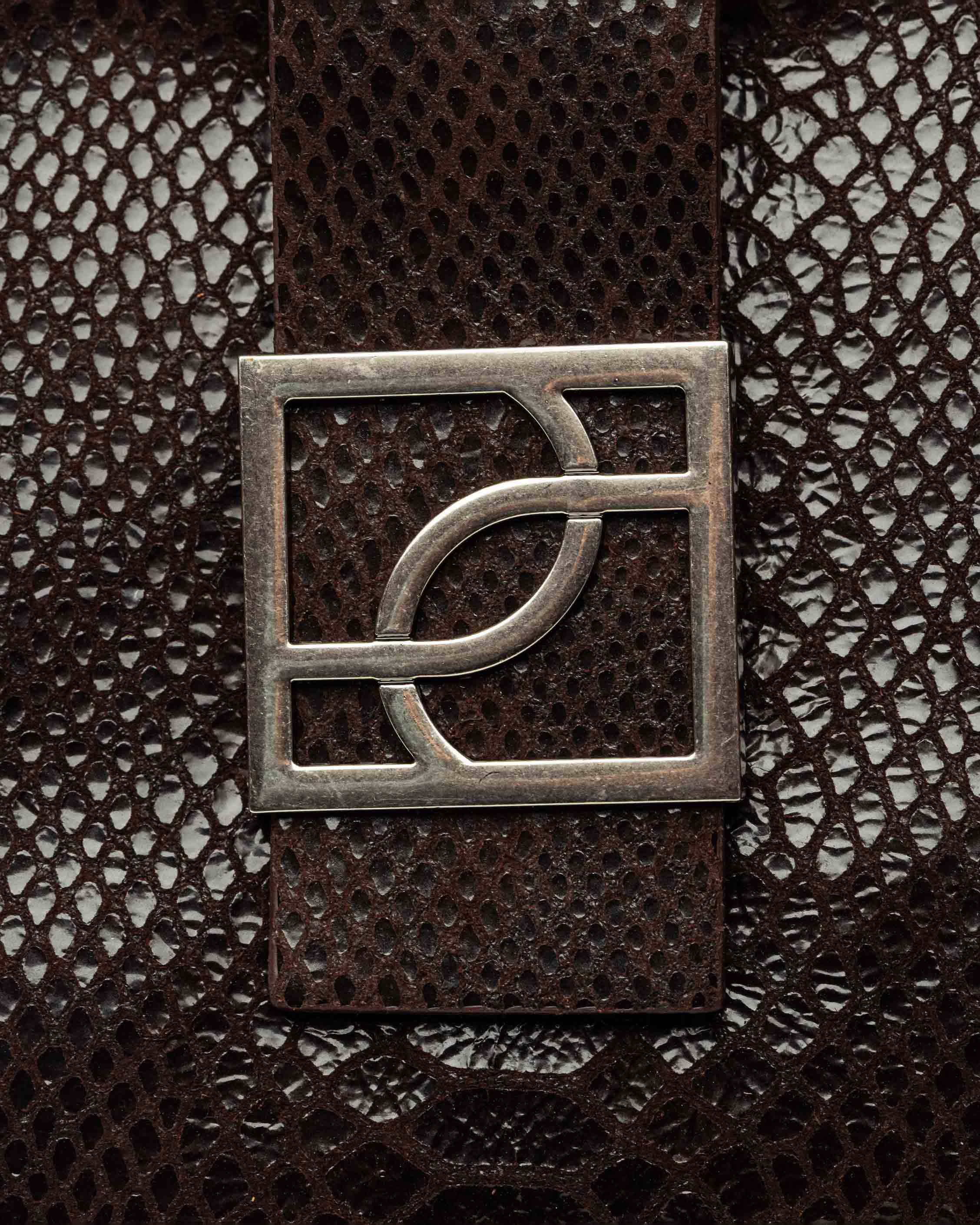 Bolso Signature en cuero gamuza anaconda