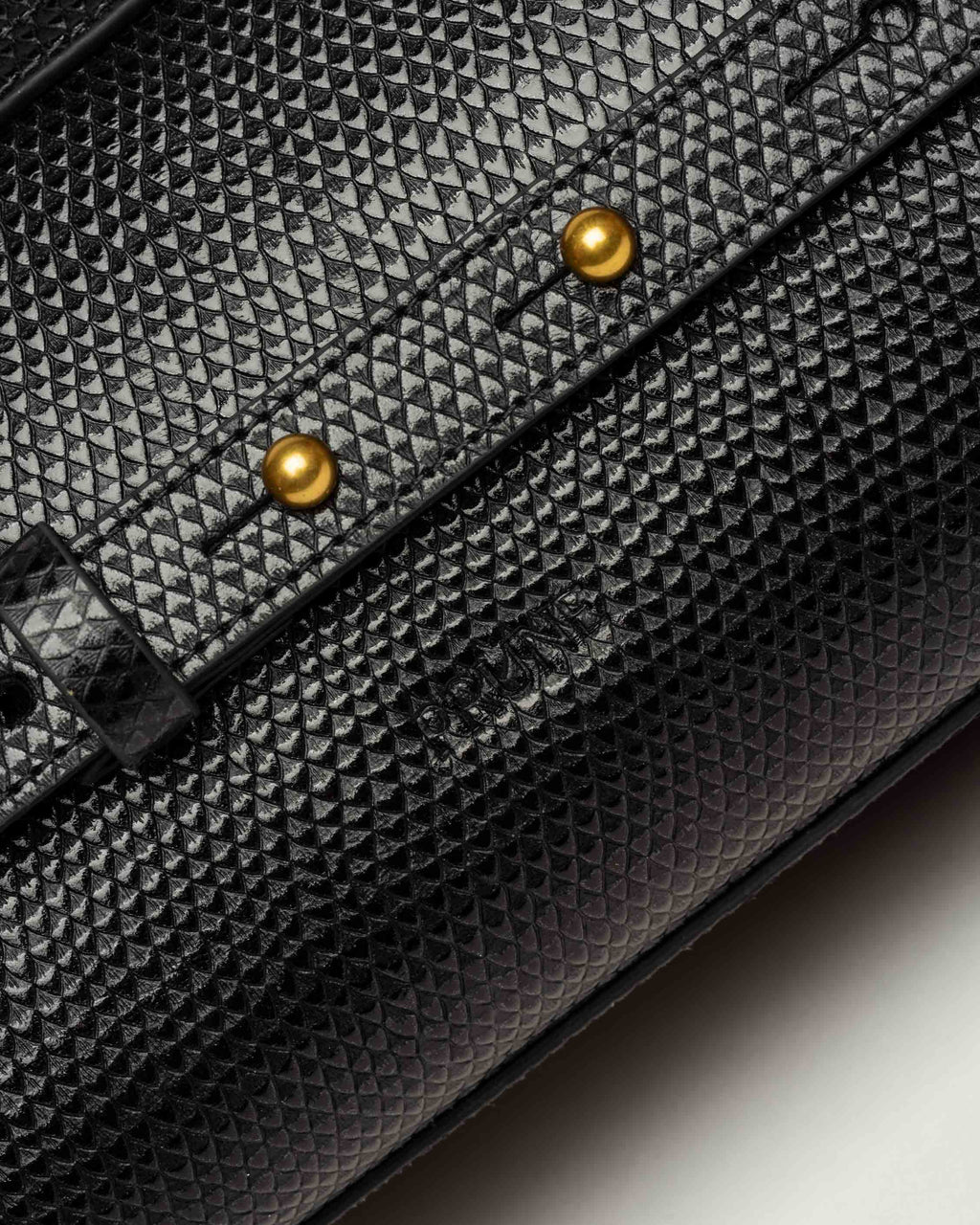 Bandolera Elise en cuero snake bitono