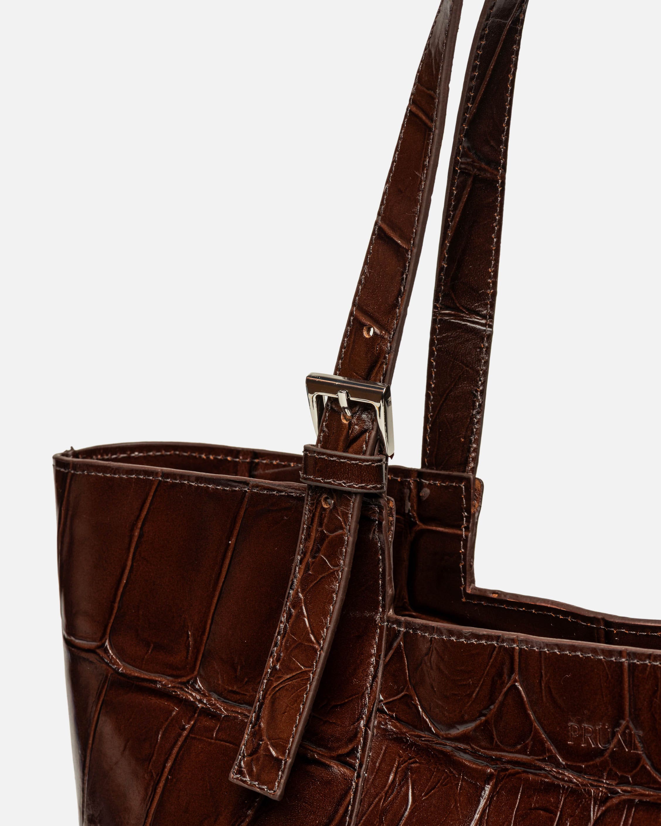 Bolso The Icon en cuero grabado big croco