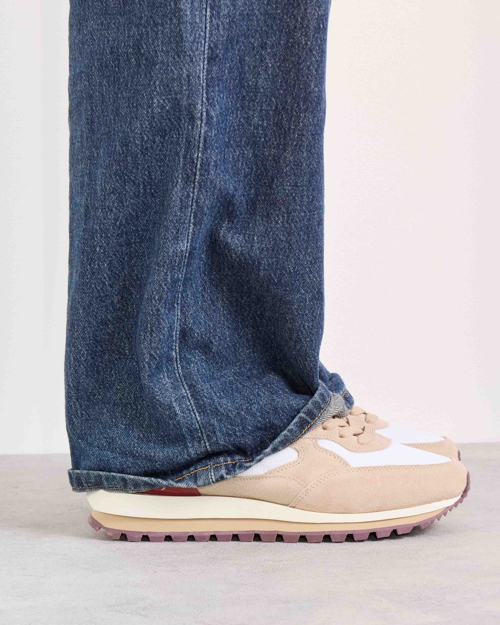 Sneaker Allison en cuero y textil