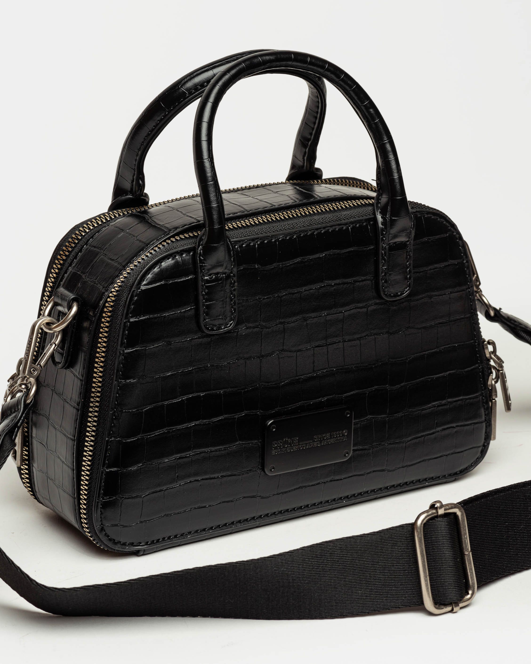 Cartera de mano New Penny en efecto cuero croco