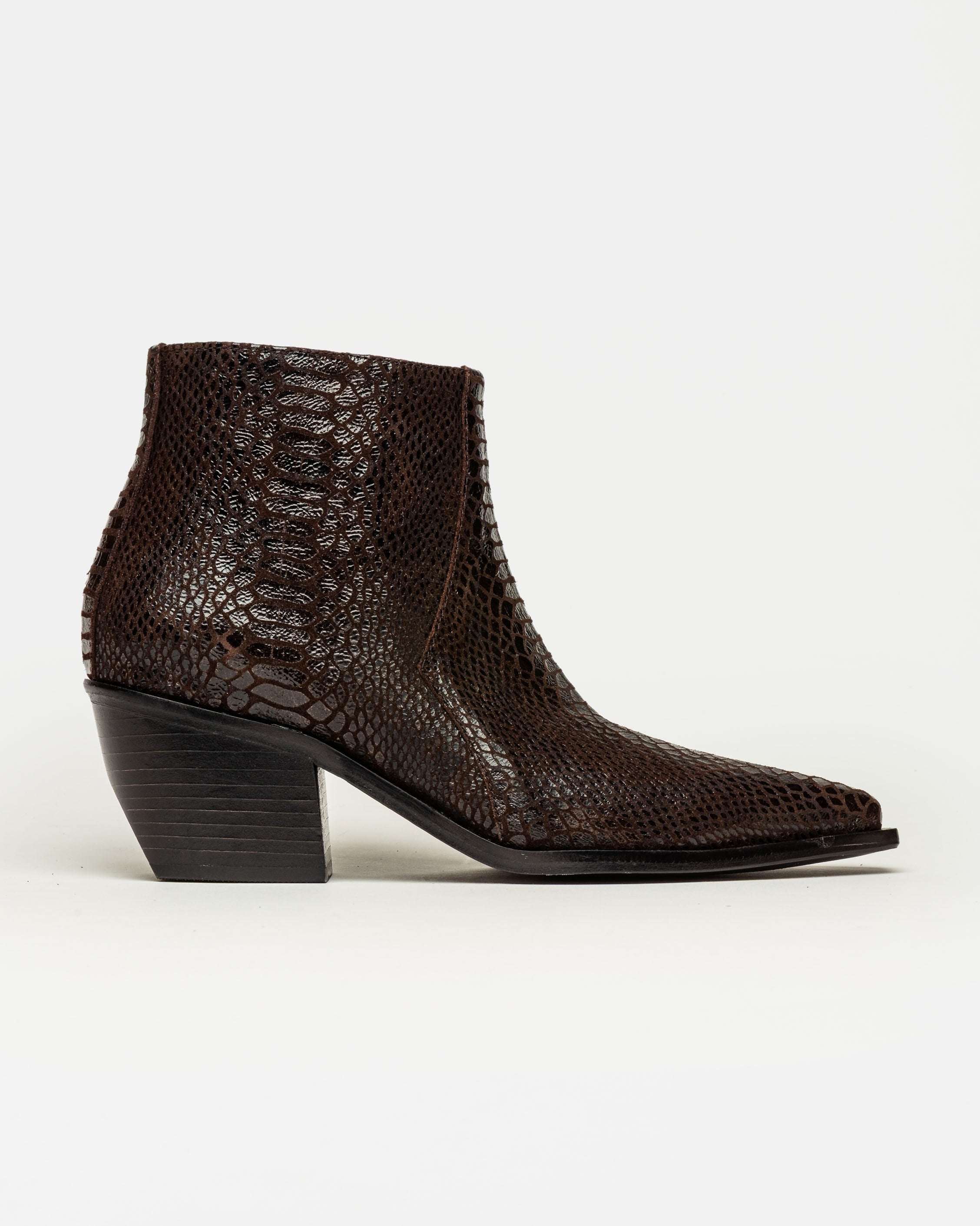 Bota caña baja Cash en cuero snake