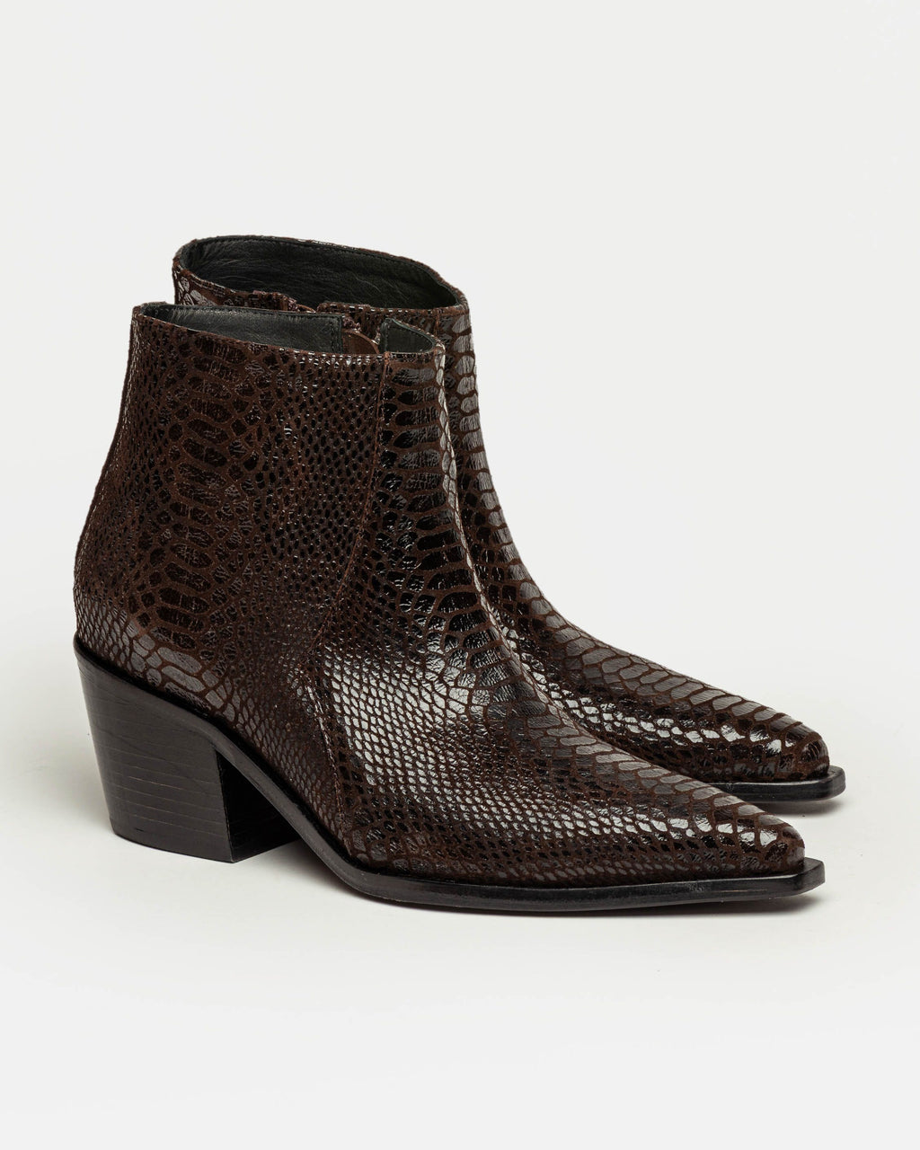 Bota caña baja Cash en cuero snake