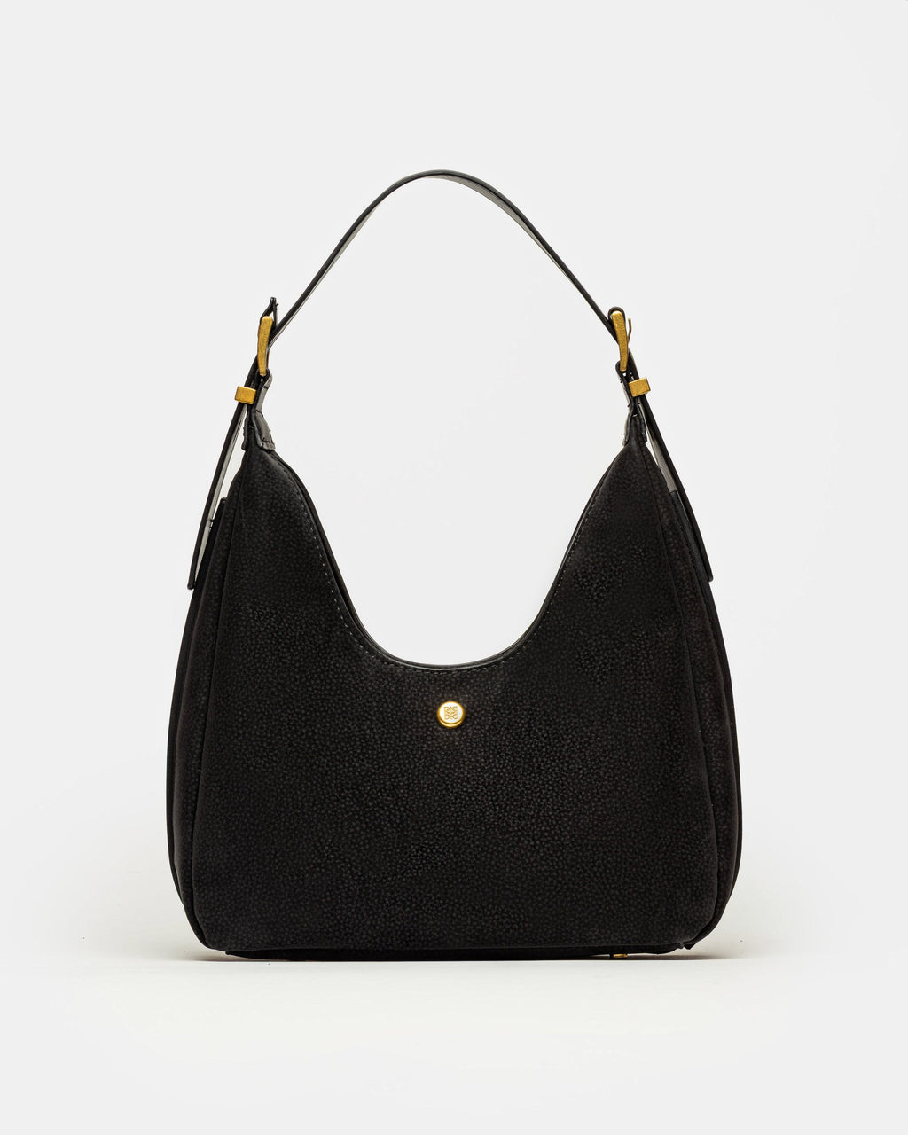 Cartera al hombro Raw en efecto gamuza