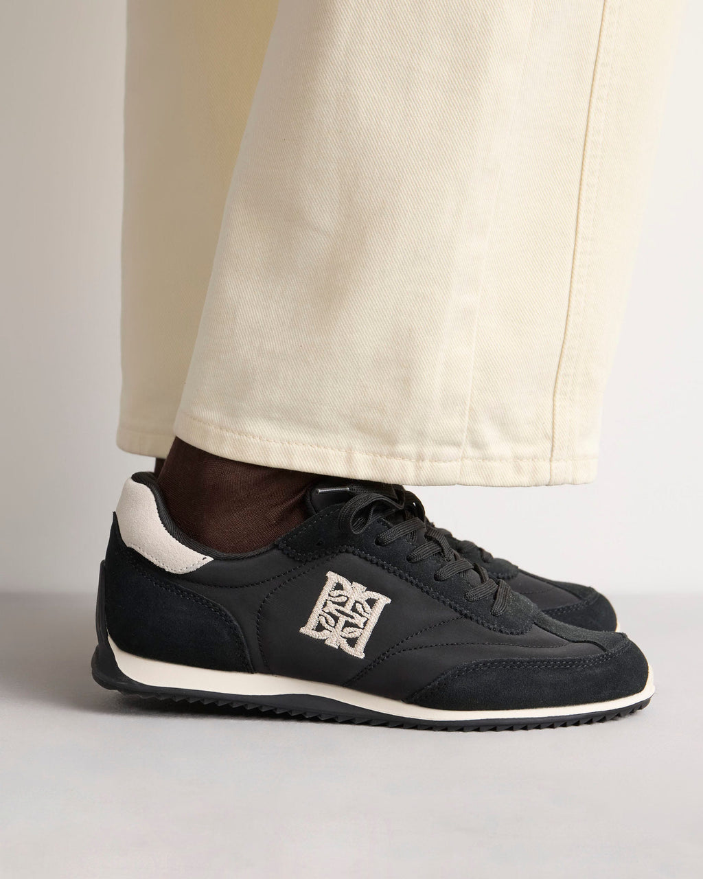 Sneaker Olimpia en cuero y textil