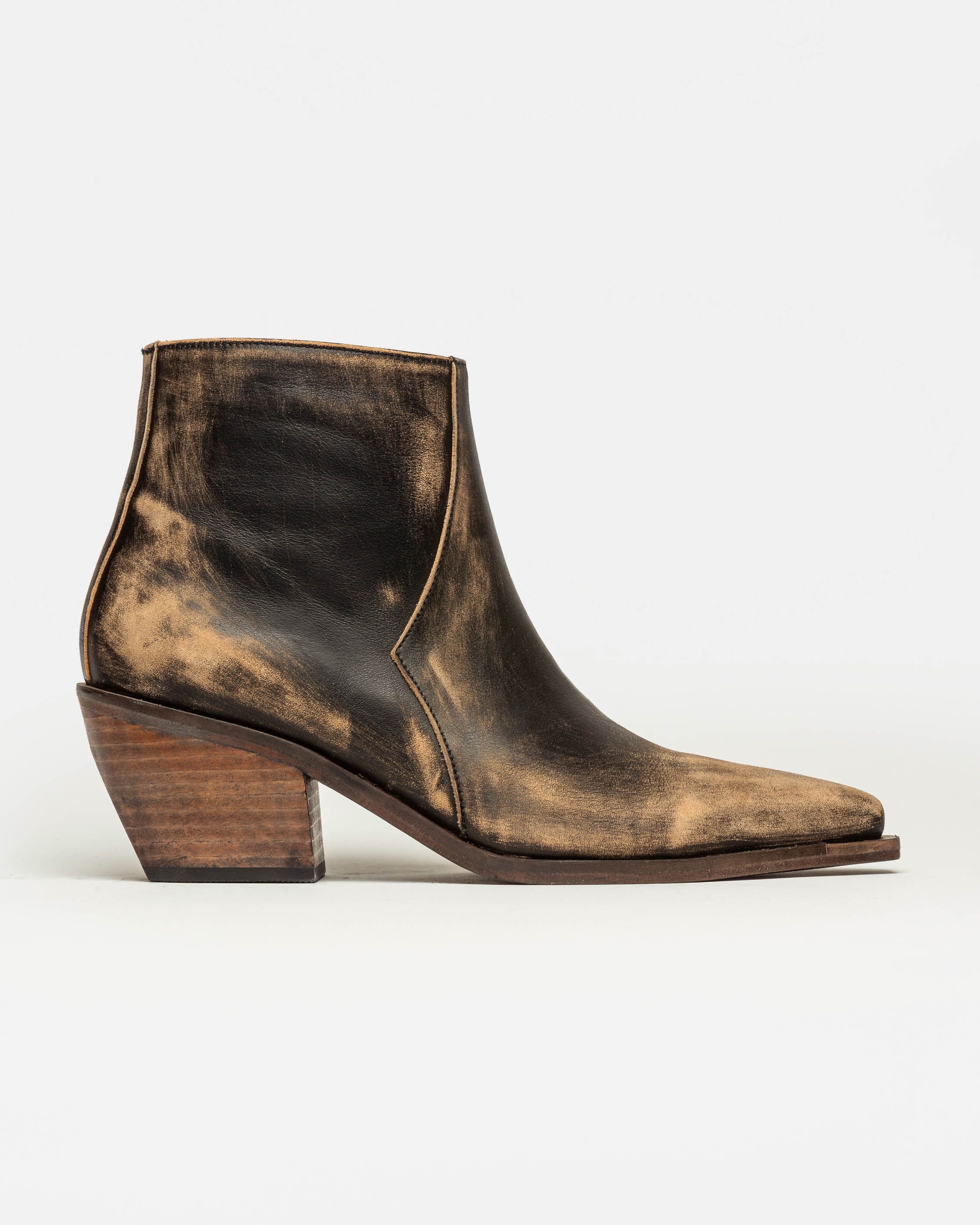Bota caña baja Cash en cuero vintage